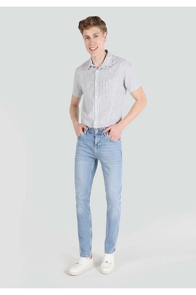 Colin's Pantaloni de jeans indigo pentru bărbați, cu talie joasă, cu picioare drepte