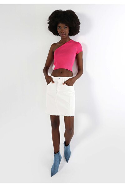 Colin's Slim Fit Strappy Düz Kadın Pembe Kısa Kol Tişört