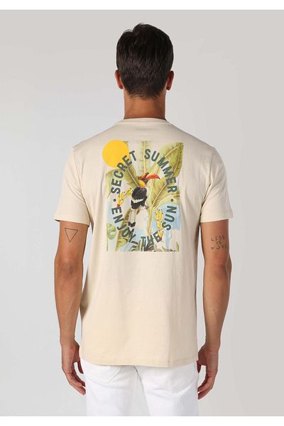 Colin's Ecru Men's Short Sleeve Printed T-Shirt - Regular Fit Cl 1062735
