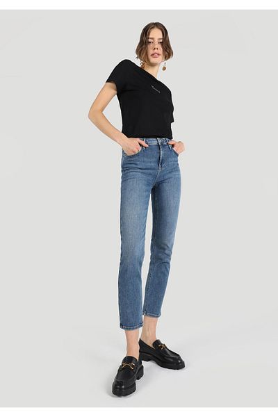 Colin's Slim Fit Mid Waist Straight Leg Women's Indigo Jean Trousers
