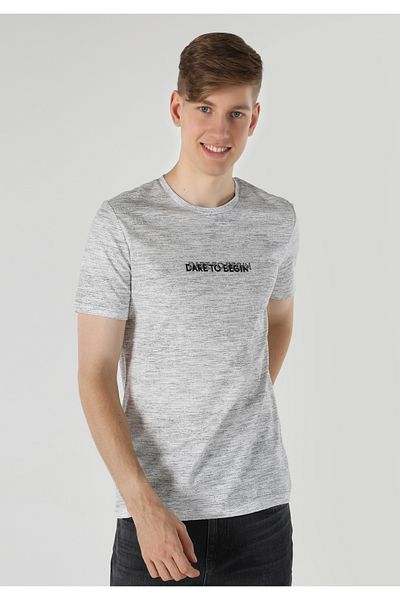 Colin's Gray Regular Fit Men's Short Sleeve T-Shirt - Printed
