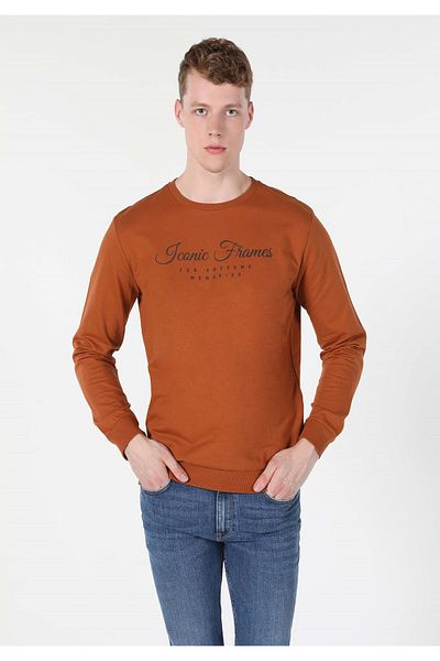 Colin's Regular Fit Men's Brown Sweatshirt
