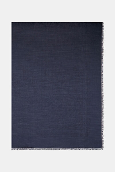 Vakko KOYU GRİ JAKARLI MODAL YÜN İPEK ŞAL