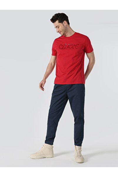 Colin's Regular Fit Yuvarlak Yaka Düz Cepsiz Erkek Kırmızı Kısa Kol Tişört