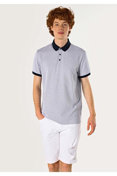 Colin's Регулярний крій, поло-комір, жакардовий, чоловічий, сірий, короткий рукав, футболка