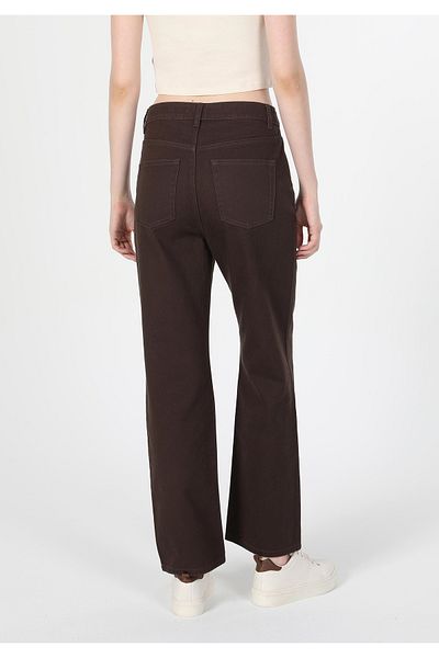 Colin's Regular Fit High Waist Wide Leg Women's Brown Trousers