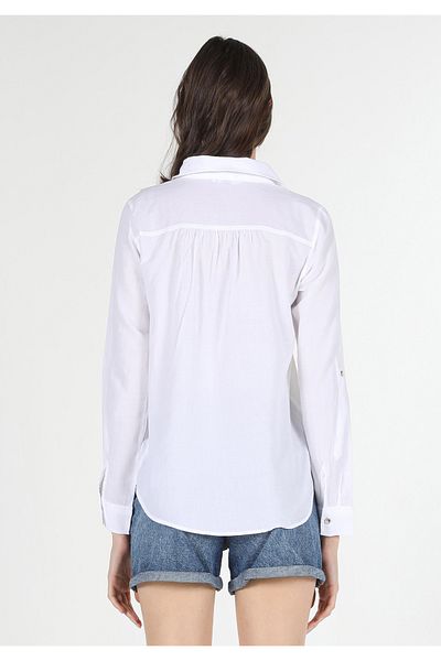 Colin's White Regular Fit Women's Blouse - Long Sleeve Cl 1058747