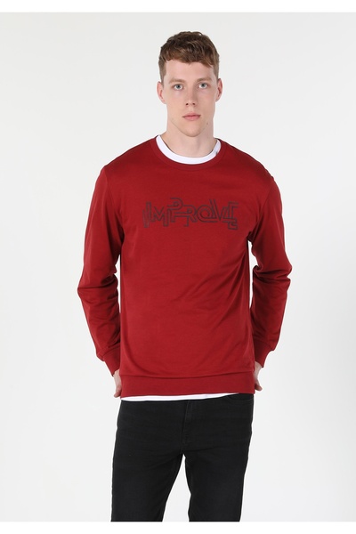 Colin's Regular Fit Erkek Kirmizi Sweatshirt