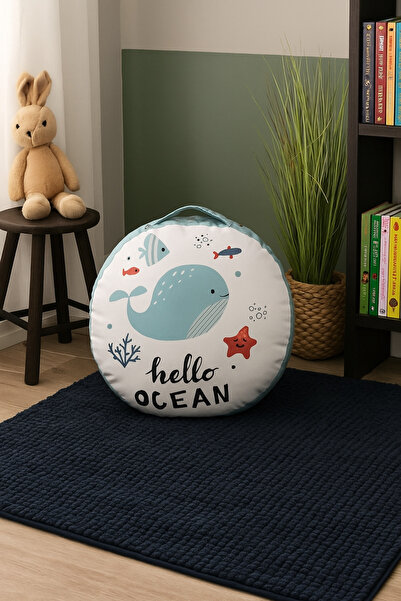 DRN Cushion Dekoratif Çift Taraf Baskılı Petek Dokuma Kumaş %100 Boncuk Silik...