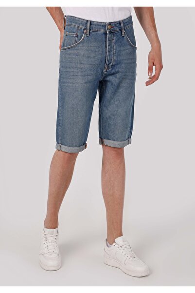 Colin's Anti Fit Orta Bel Düz Erkek Mavi Jean Şort