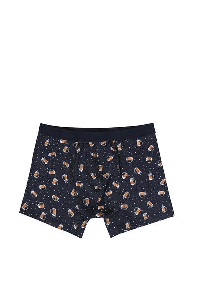 Colin's Boxer pentru bărbați cu imprimeu modern, albastru bleumarin