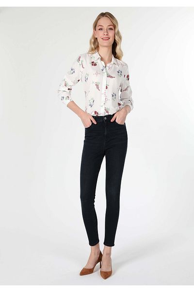 Colin's Slim Fit Shirt Neck Printed Women's Multicolor Long Sleeve Shirt