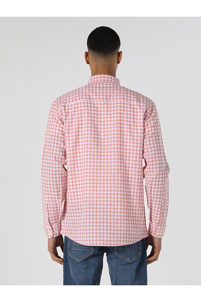 Colin's Regular Fit Shirt Neck Checkered Men's Red Long Sleeve Shirt
