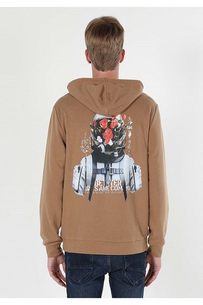 Colin's Regular Fit Men's Beige Sweatshirt