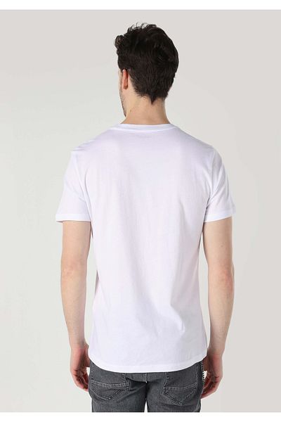 Colin's Men's Regular Fit Printed White Short Sleeve T-Shirt