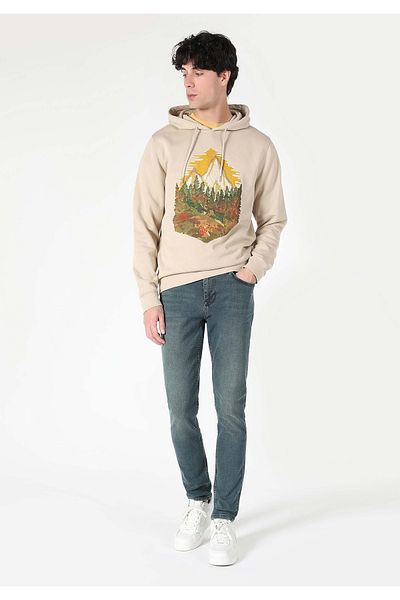 Colin's Regular Fit Men's Beige Sweatshirt