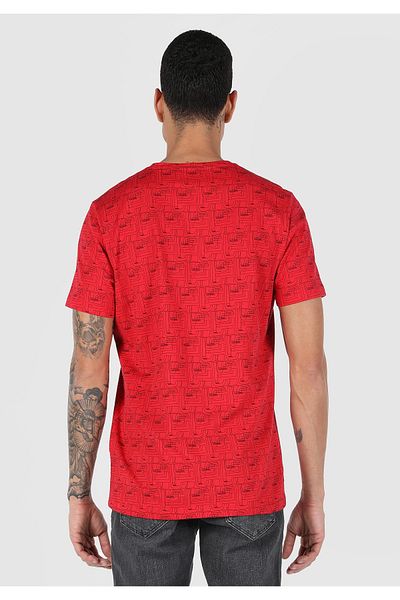 Colin's Regular Fit Round Neck Printed Men's Red Short Sleeve T-Shirt