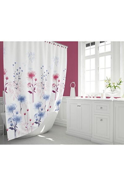 Zethome ستارة حمام 1x180x200 ستارة دش بجناح واحد ستارة كابينة الاستحمام مع حلقة هدية 8747