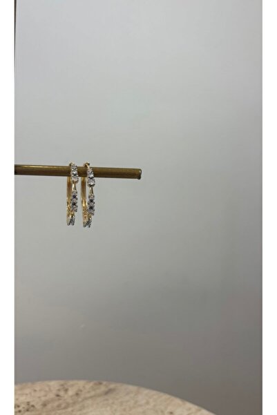 Maia Atelier Minik Taşlı Halka Küpe