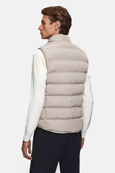 Twn Slim Fit Stone Απλό Γιλέκο Παλτό