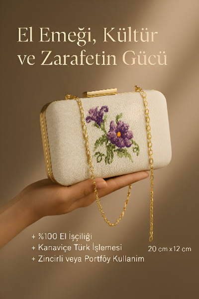 Çobanlar Kadın Kooperatifi Kanaviçe Gece Çantası "şıklığın Ve Zarafetin Buluş...