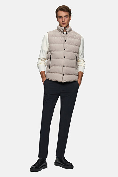 Twn Slim Fit Stone Απλό Γιλέκο Παλτό