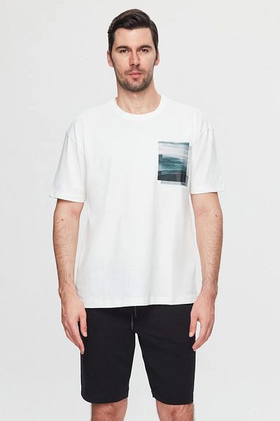 Twn Oversize White Printed 100% Cotton T-Shirt