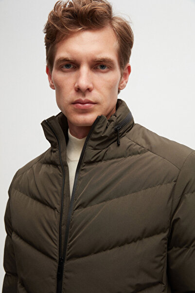 Twn KHaki Slim Fit Hooded FibeR Filled WindpRoof Jacket