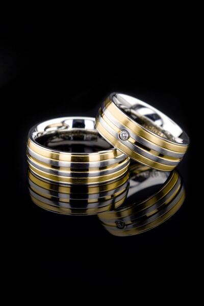 Kaya The Third Love Me Marka 1.kalite 8mm Garantili Altın Beyaz 2 Renk Unisex...