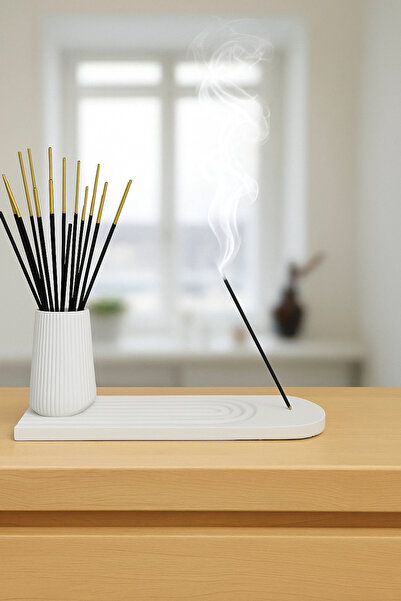 Minima Art Studio Dekoratif Ikili Tütsülük Ve Tütsü Çubukları Için Vazo Set