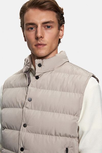 Twn Slim Fit Stone Plain Vest Coat