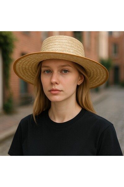 OLİWAM قبعة رعاة البقر العملاقة من القش (قطر 45 سم تقريبًا، مادة طبيعية)