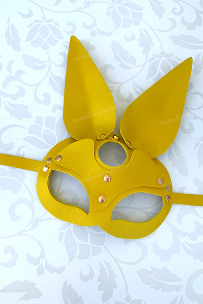Sofya Passion Rabbit Ear Leather Look Fancy Mask, Costume Accessory, Sexual Games