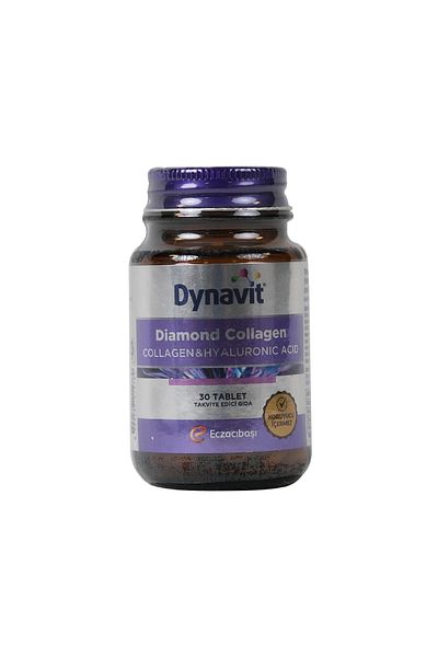 Dynavit Diamond Collagen and Hyaluronic Acid 30 Tablets - Hydrolyzed Peptide Type 1, Fish Collagen and Resveratrol
