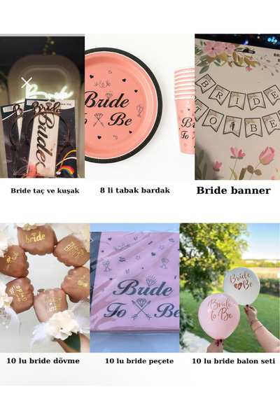Anatolia 49 Parça lüx gümüş bekarlığa veda paketi bride, bride to be