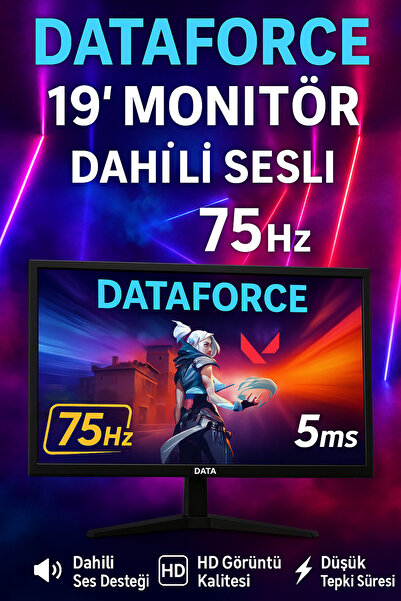 DataForce 19" 75HZ 5MS HDMı+VGA SESLİ HD LED MONİTÖR
