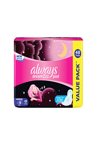 Always Cottony Soft Maxi Thick Night Sanitary Pads With Wings 48 pcs