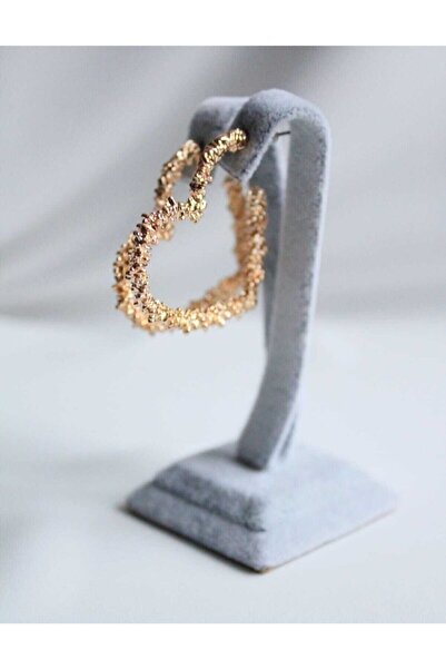 Zeyn Takı Büyük Kalpli Altın Sarısı Kadın Küpe