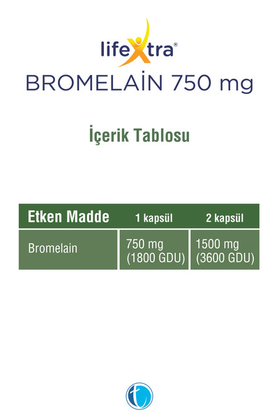 Tab İlaç Bromelain 750 Mg 60 Herbal Capsules