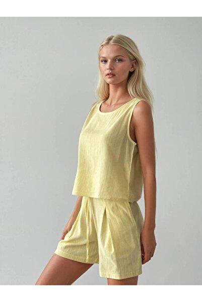 VAZIRADK Shorts and Blouse Linen Set