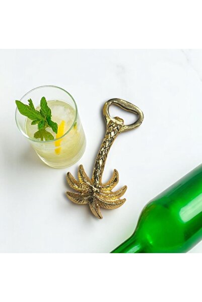 iQey Home 2 Pcs Palm Bottle Opener with Magnet Gold