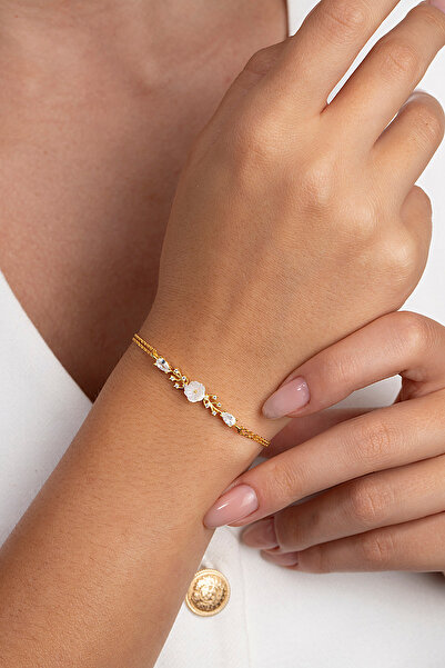 Elika Silver 925 Ayar Gümüş Bahar Işıltılı Manolya Çiçeği Bileklik