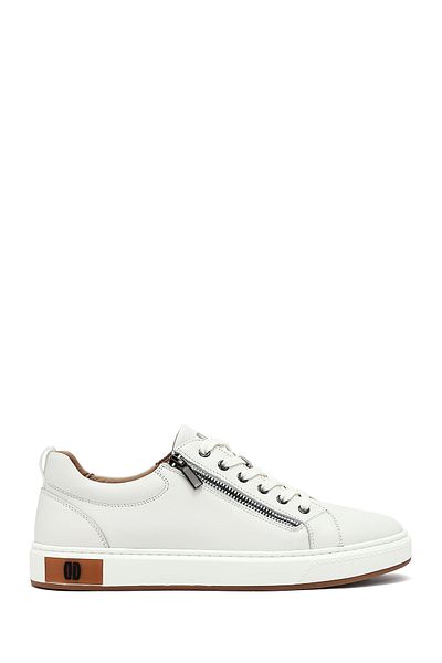 Derimod Men's White Lace-Up Leather Sneaker 25Wfd697118