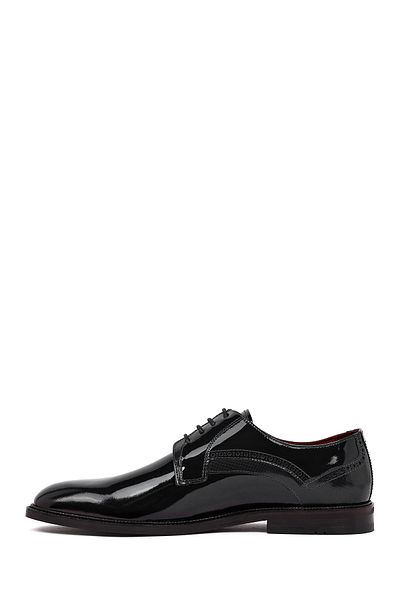 Derimod Men's Black Lace-Up Patent Leather Classic Shoes 25Wfd603016
