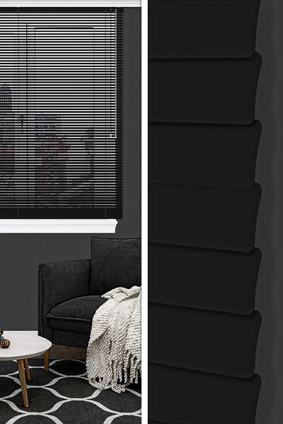 Noveva Home Venüs 08 Siyah Jaluzi Perde Premium Kalite Alüminyum 25 mm Jaluzi...