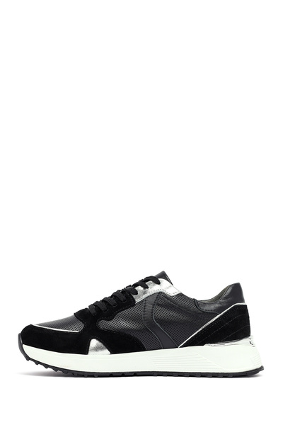 Derimod Women's Black Lace-Up Thick Sole Leather Sneaker 25Afd370714