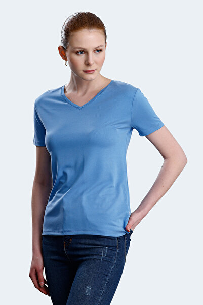 Slazenger Γυναικείο μπλουζάκι PERICAS με λαιμόκοψη V μπλε