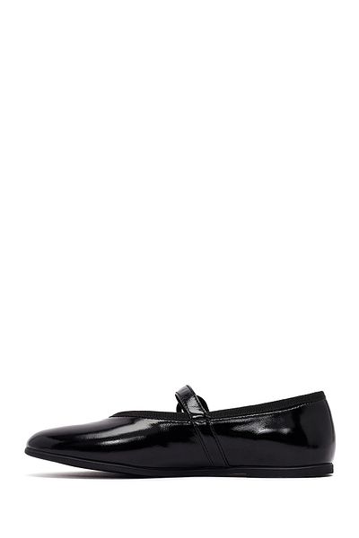 Derimod Women's Black Buckle Patent Leather Ballerinas 25Afd201516