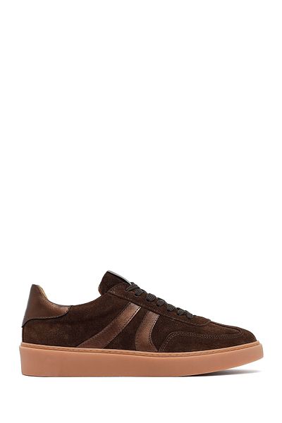 Derimod Women's Brown Lace-Up Suede Leather Sneaker 25Afd370910