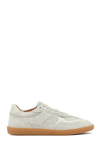 Derimod Women's Beige Lace-Up Suede Leather Sneaker 25Afd370810